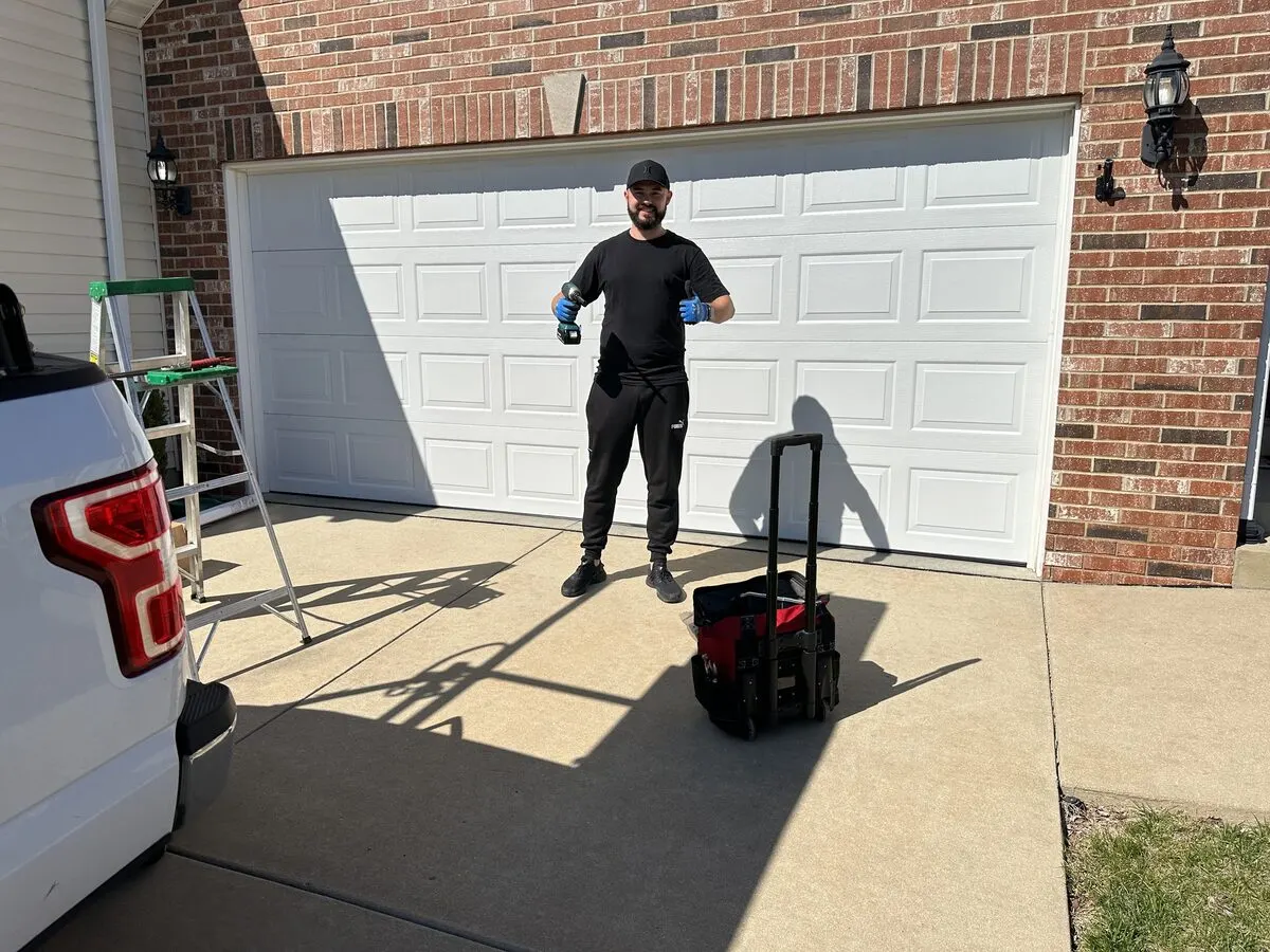 Boise Garage Door Pros technician installing a new garage door