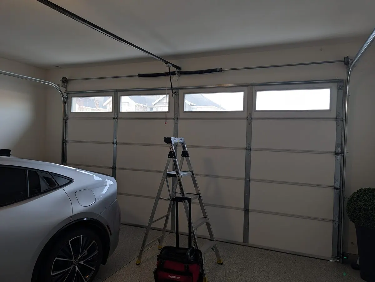 Garage door maintenance visit at a Boise home